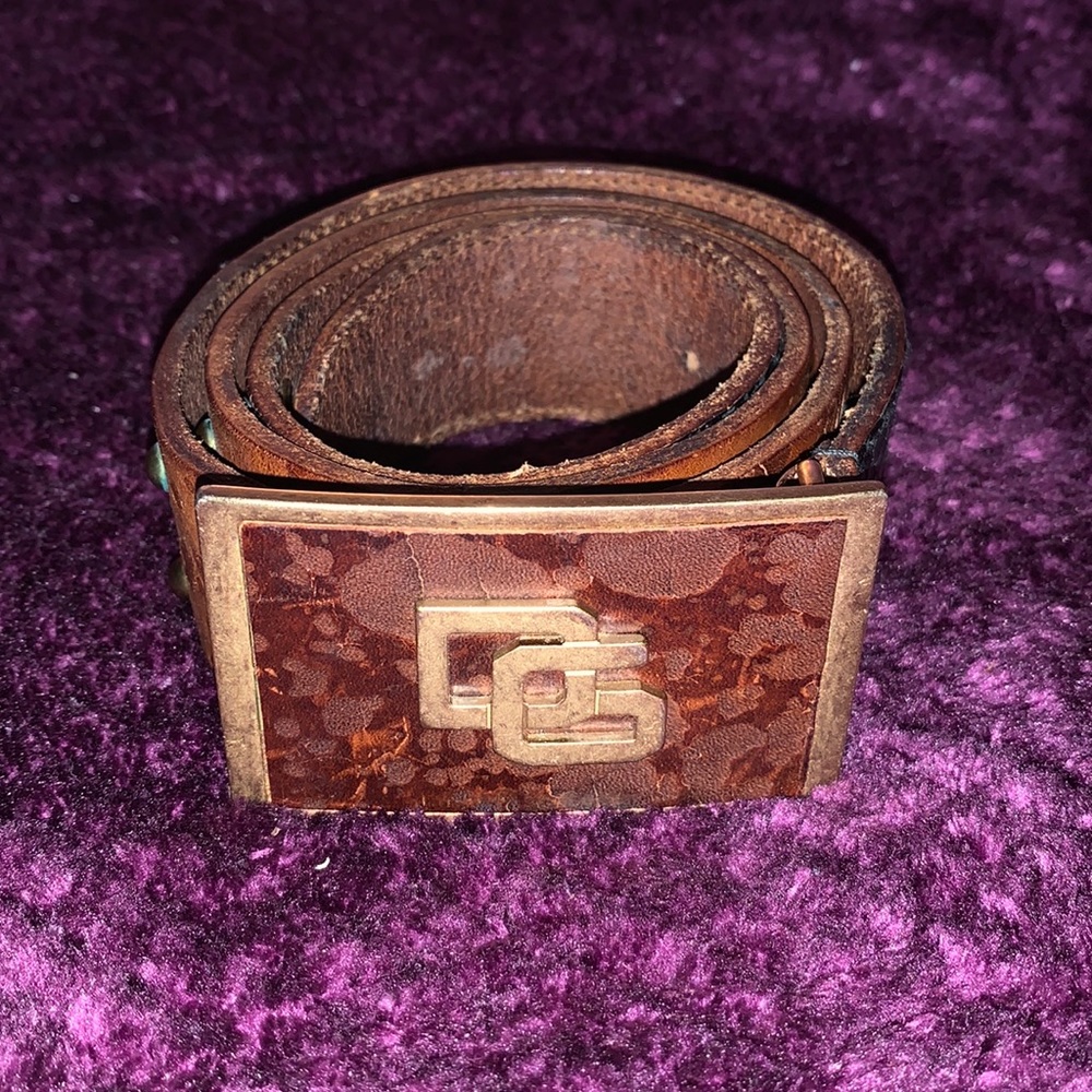 DOLCE & GABBANA Python and leather GOLD studded BELT 36 inch UNISEX